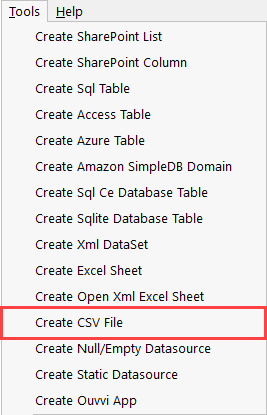 Create CSV File