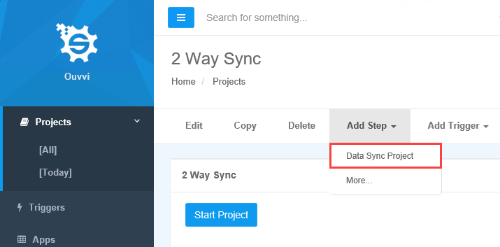 Add Data Sync Step