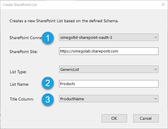 Create List Schema