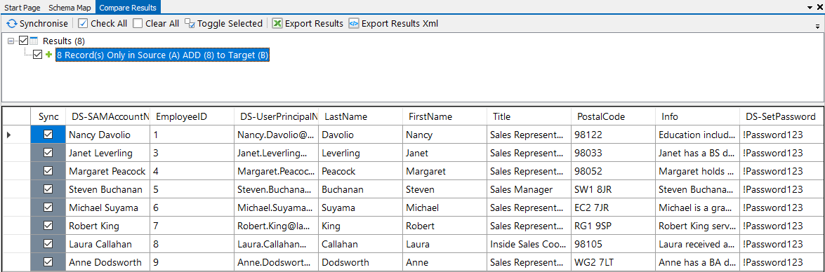 Preview Compare Results