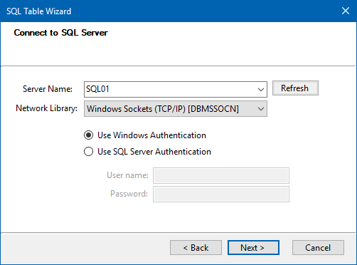 Connect to SQL Server