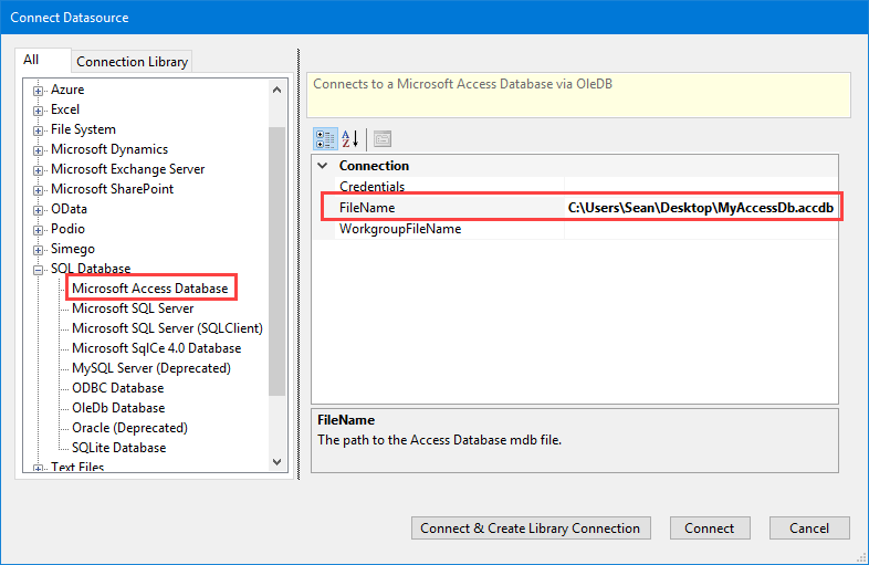 Connect to Access Database