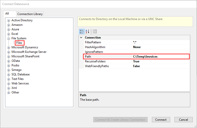 Connect to File System