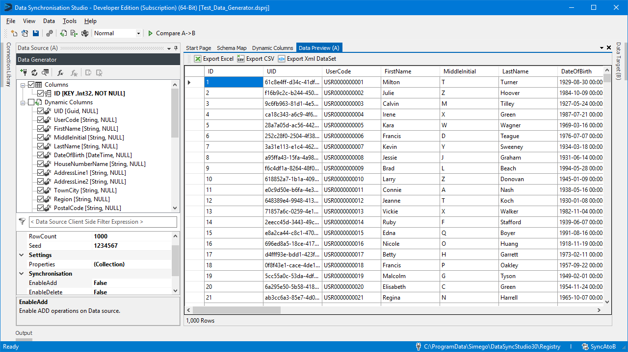 Data Generator Sample