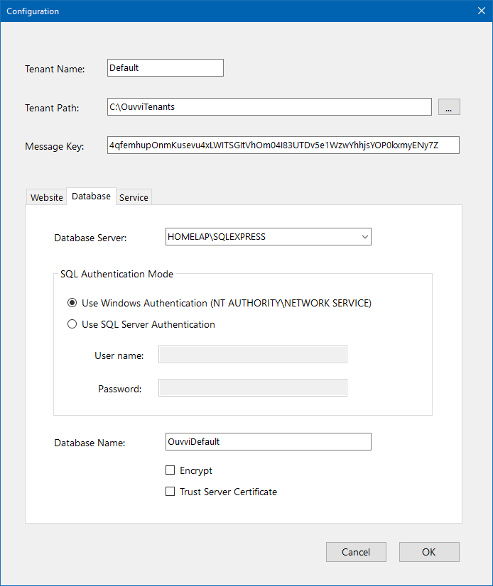 Database Configuration