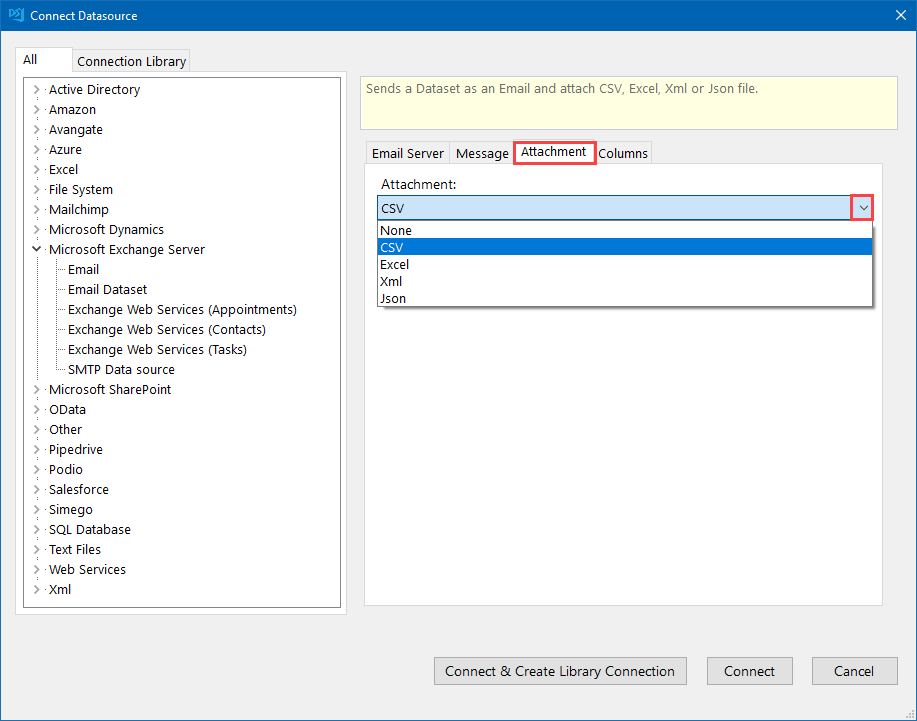 Select Attachment Type