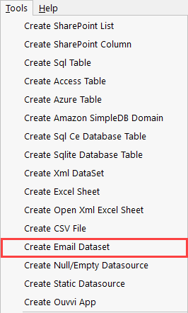 Create Email DataSet