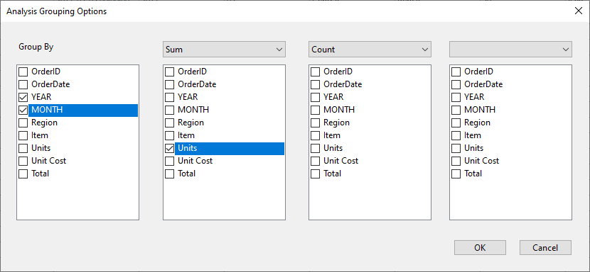 Grouping Options