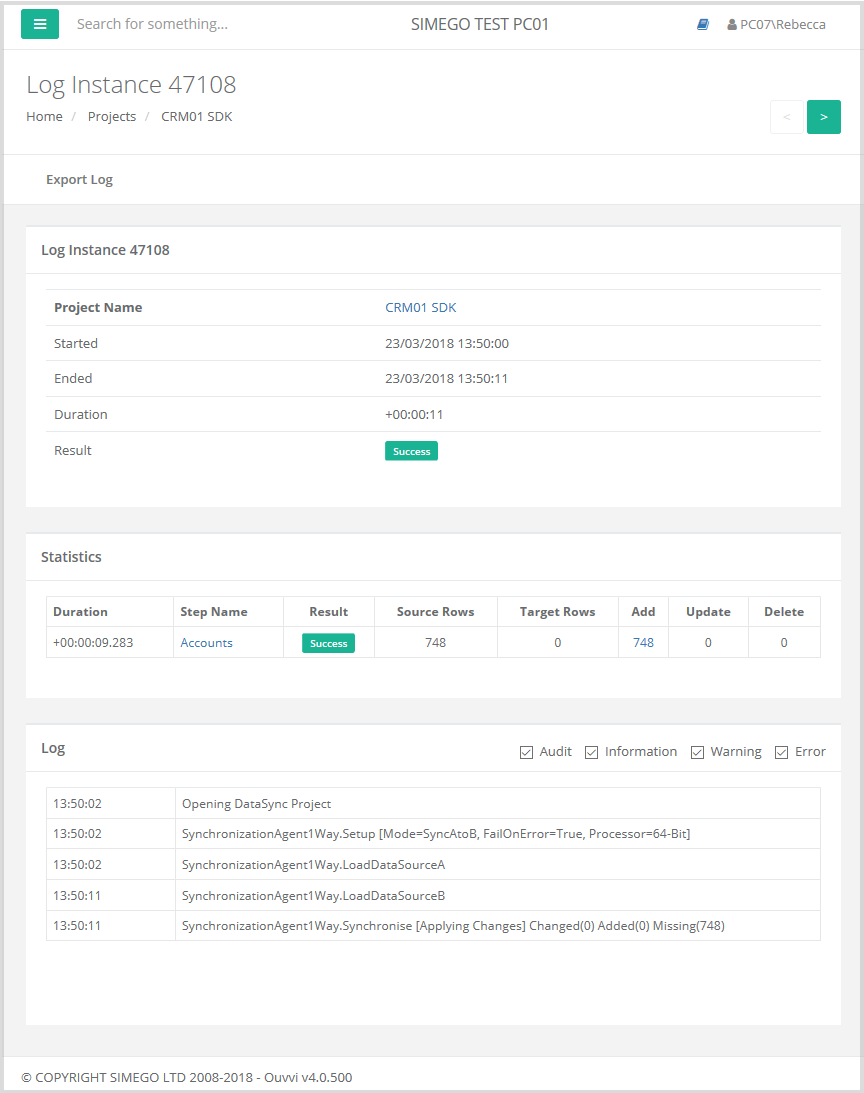 Log Instance