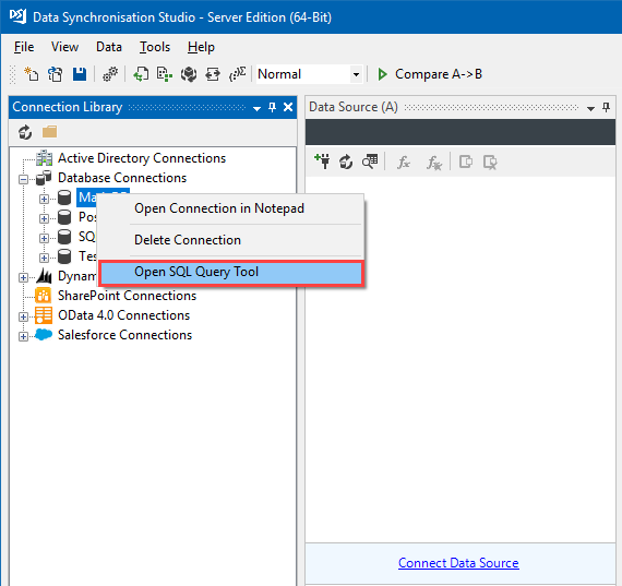 SQL Query Tool Shortcut