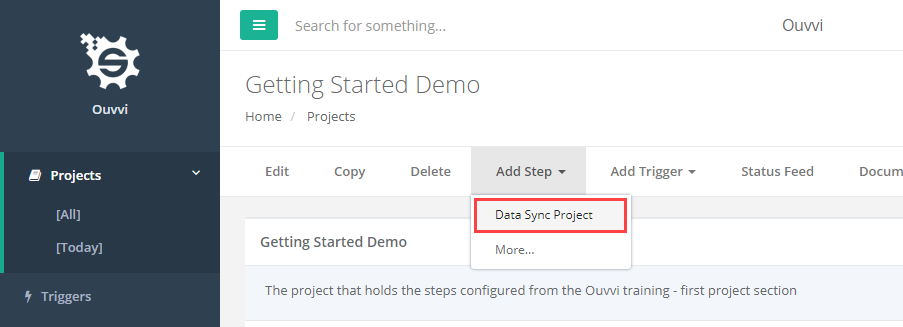 Add Data Sync Step