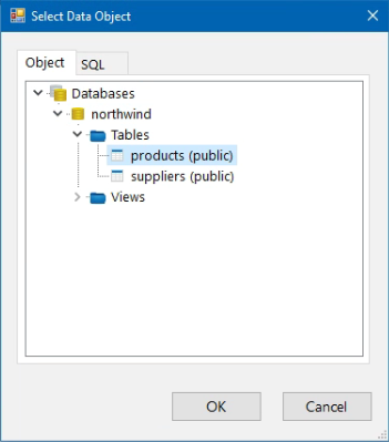 Postgres select table