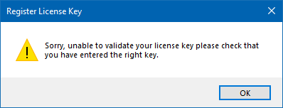 Register License Error