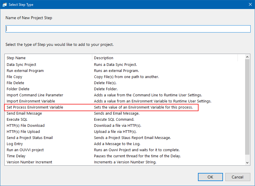 Set Environment Variable Step