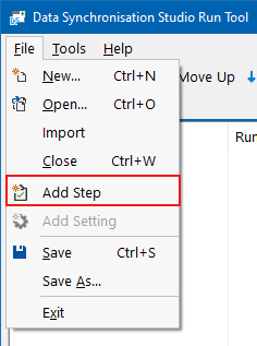 Add Step Menu