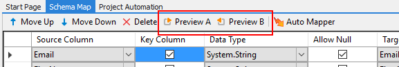 Schema Map Data Preview