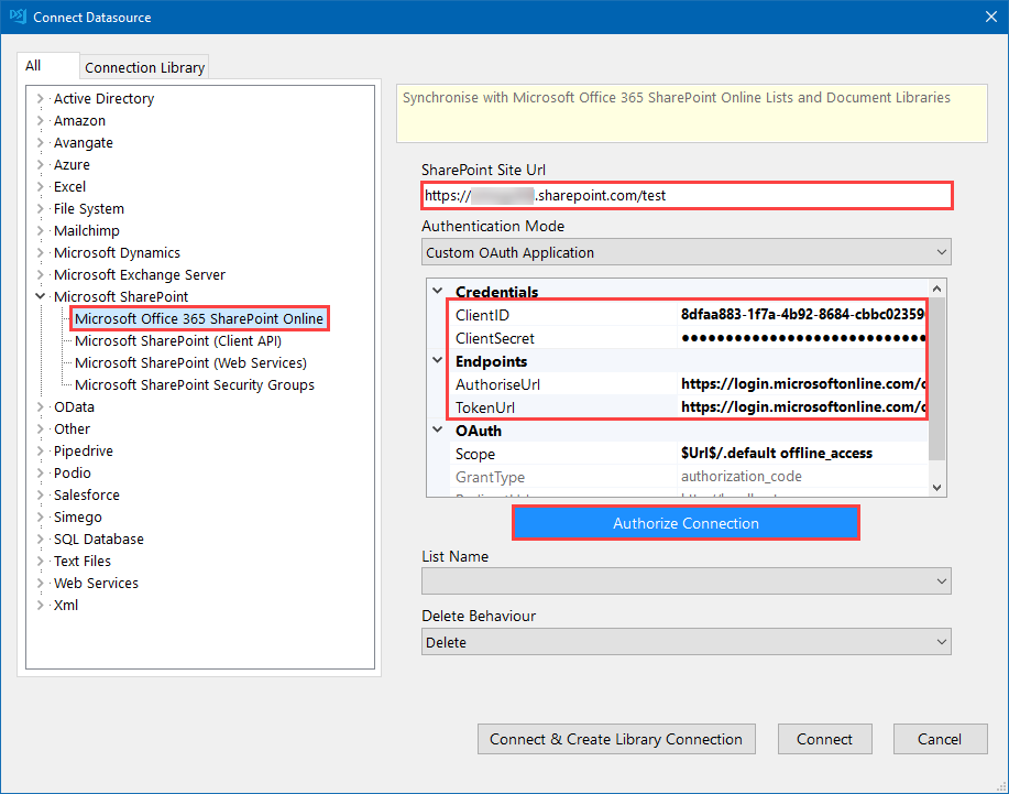 SharePoint Connection