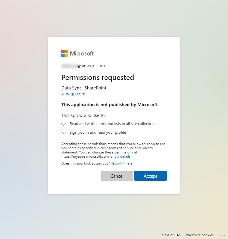 Permissions Requested