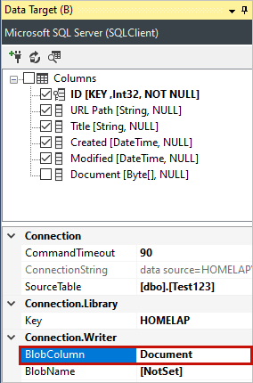 Blob Column Property