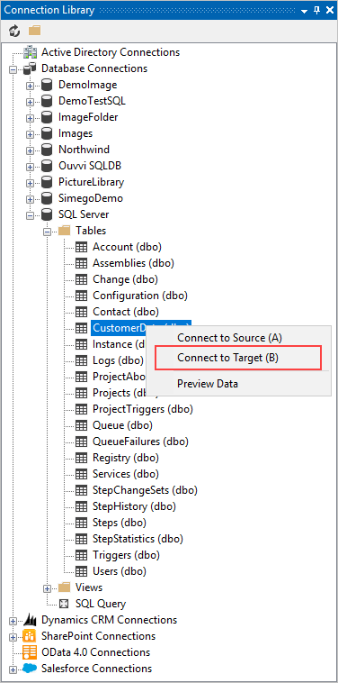 Right Click Table