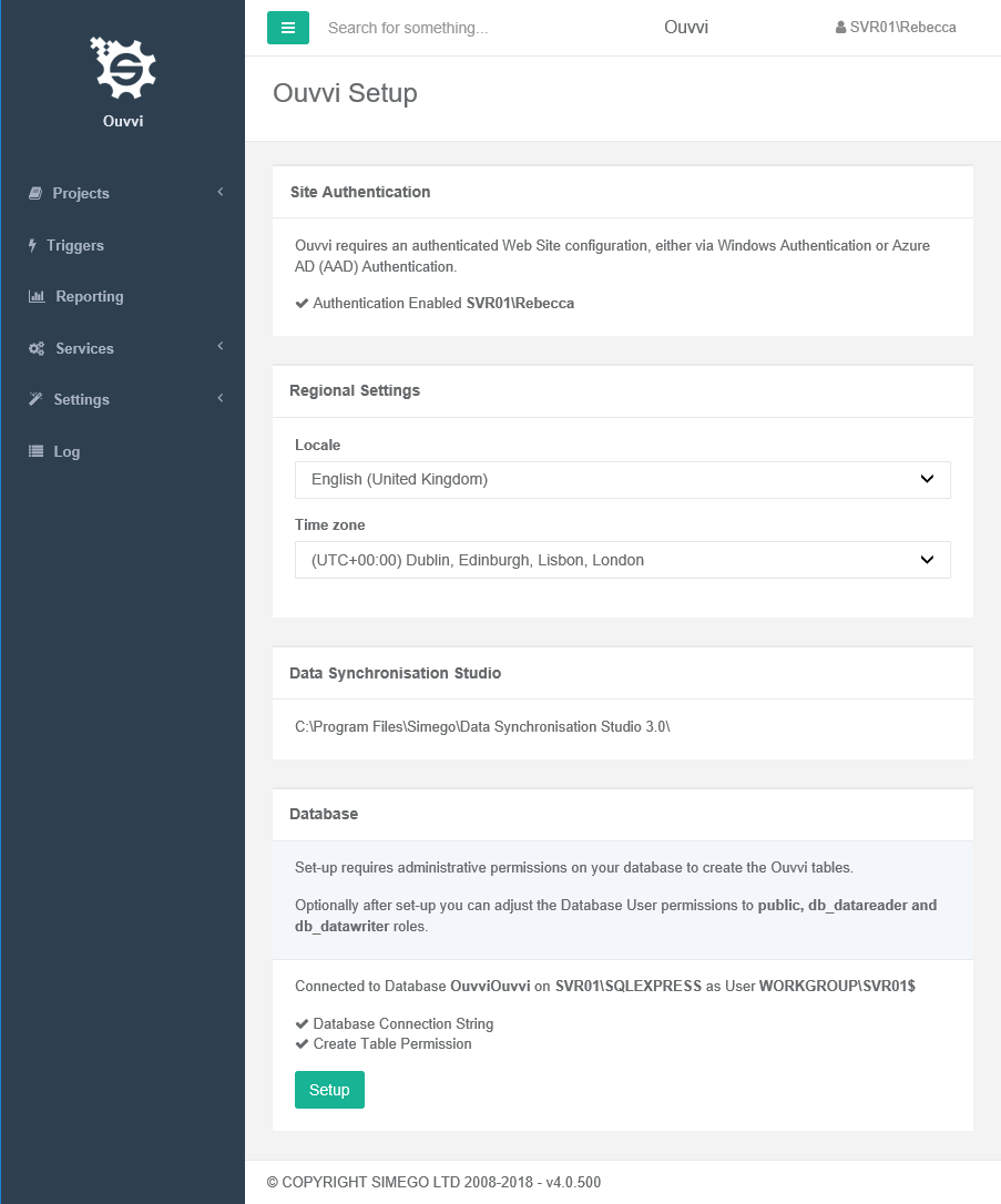 Ouvvi Database Setup