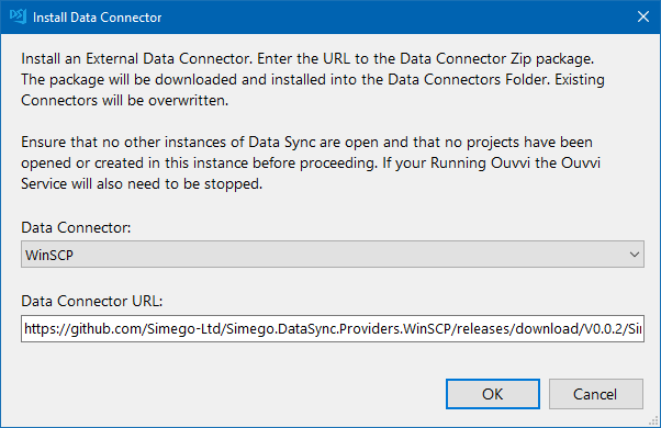 Install WinSCP Connector